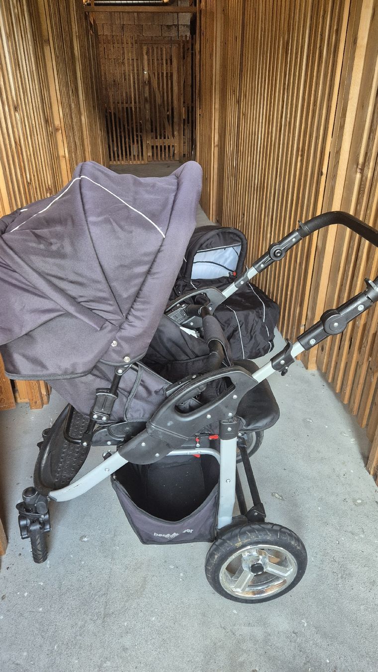 kinderwagen doppel Elena Doppel-Kinderwagen Schwarz main image 1