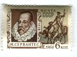 Briefmarke "Miguel de Cervantes. Don Quijote". UdSSR.