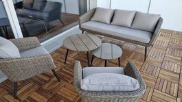 JYSK-Lounge + 2 Tische + alle Kissen