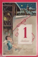 PRÄGEKARTE, 1.JANUAR, VIEL GLÜCK IM NEUEN JAHRE, 31.12.1912