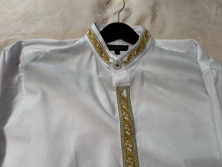 Tolles Hemd, Daniel Elissa New York White Shirt Gold 34-35