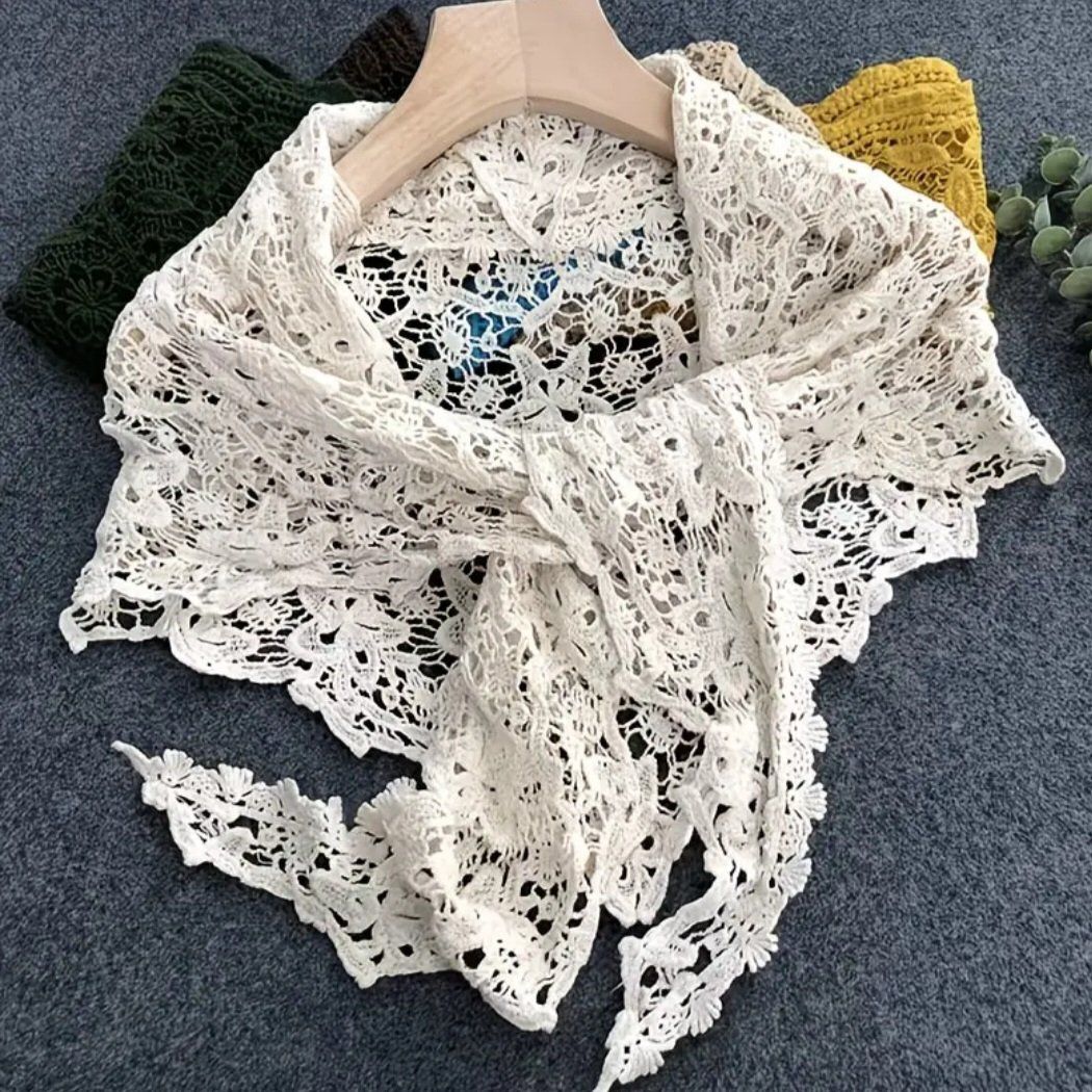 Foulard & Sciarpe: Weisses boho häkel Tuch / schal – Nuovo (secondo la descrizione) da horn venduto da CherryCrow