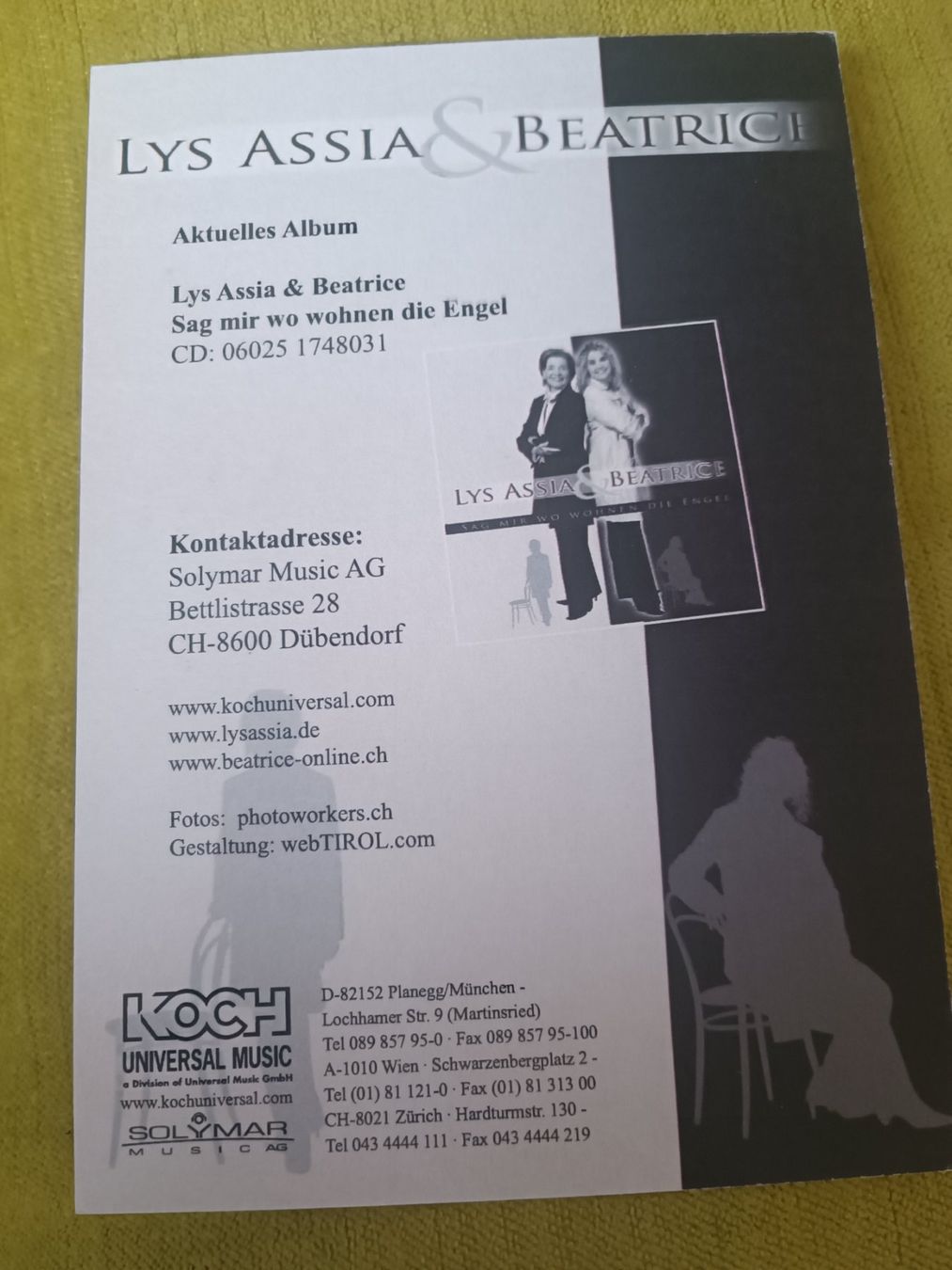 Autografi: Lys Assia & Beatrice Egli - handsigniert – Usato da Menziken venduto da Artographs 1