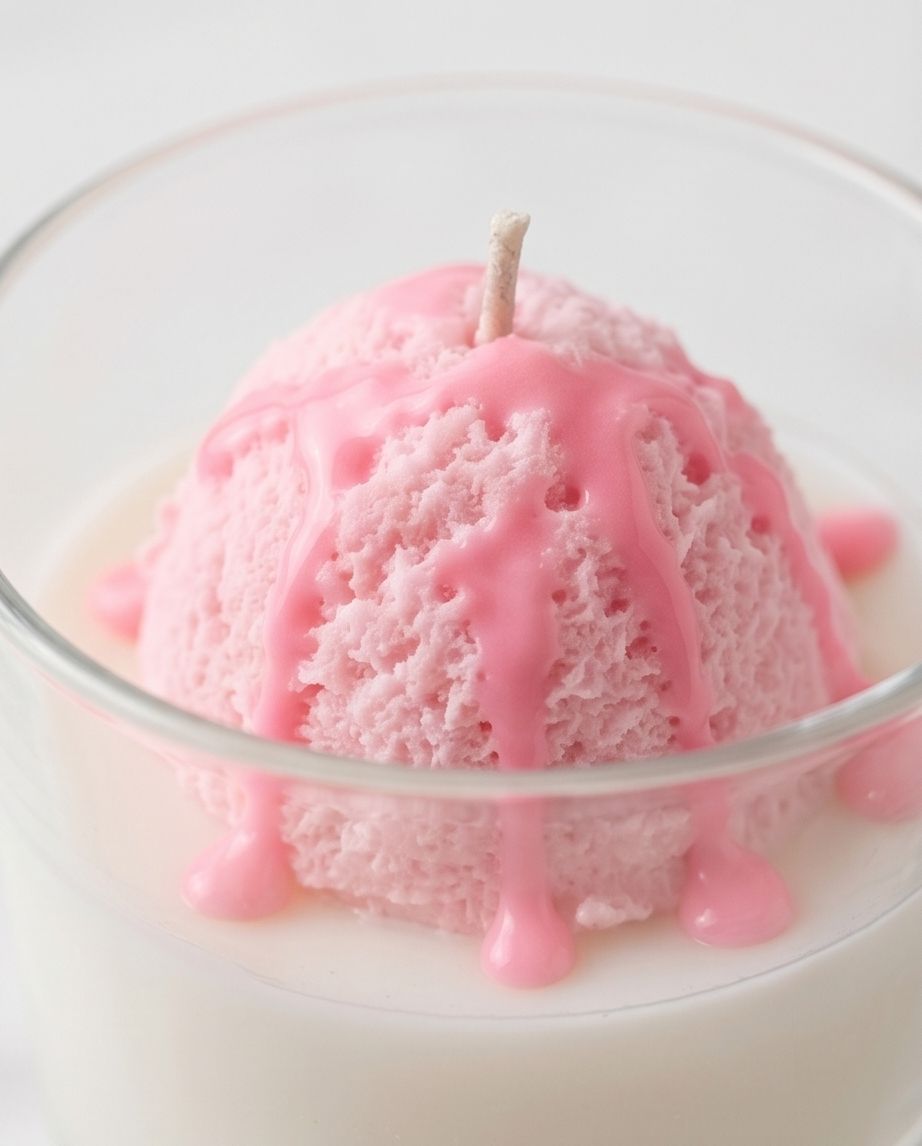 Kerzen: Kerze Eis Becher pink weiss 2er Set neu – Neu und originalverpackt aus Unterentfelden von Byhnluxury 1