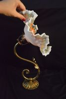 Tischlampe Opalglas Messing
