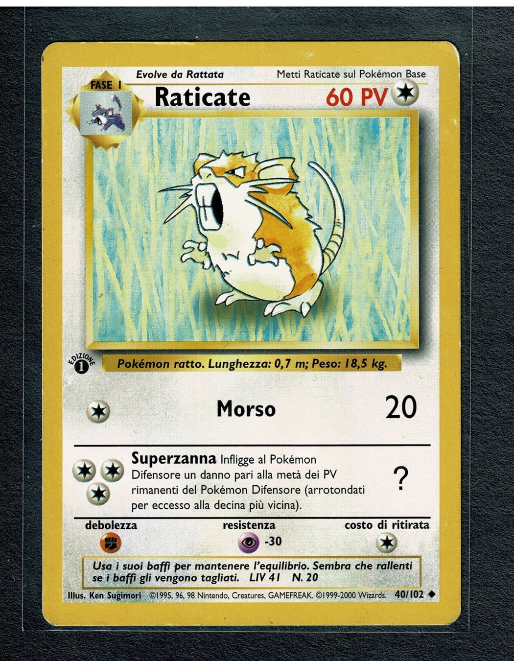 Carta Pokemon Raticate set base 1st edition ITA (Gebraucht) in Zürich ...