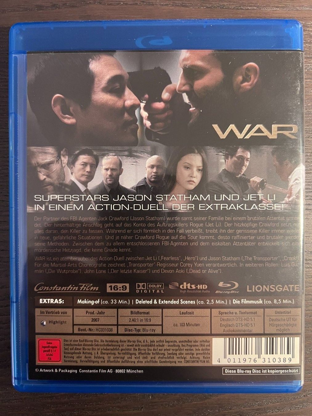 Tutti i DVDs: War (Jet Li) – Usato da Zürich venduto da Blu-ray_ZH 1