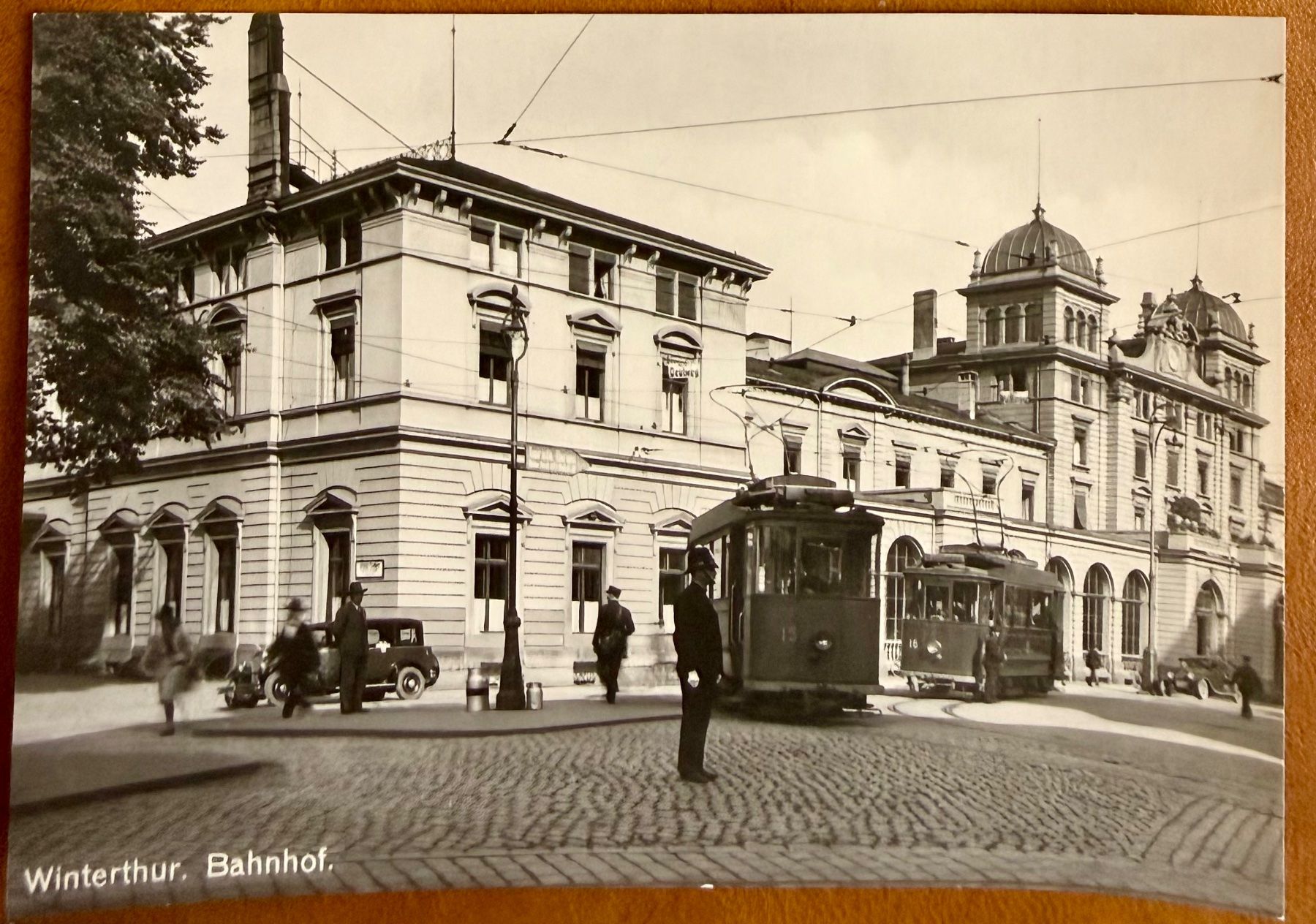 Cartoline postali: Winterthur - Tram Bahnofplatz - Animée 1930 – Usato da Lutry venduto da Ediego