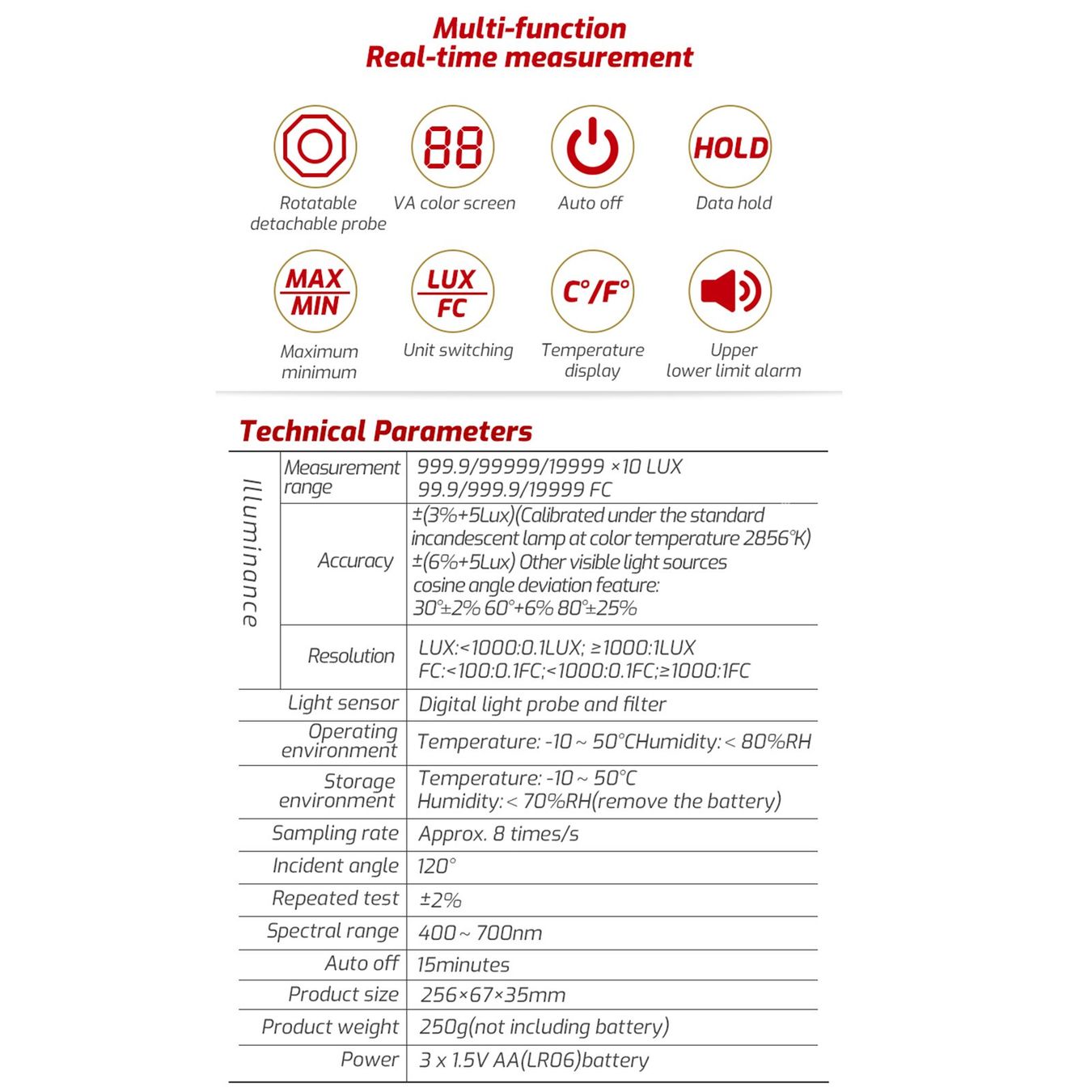 Misurare: PROFI LUXMETER - 0-200000 LUX - DIGITAL LCD LICHTMETER – Nuovo e nell'imballaggio originale da Kriens venduto da swissgadget 9