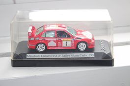 Mitsubishi EVO IV Modellauto 1:43 in Rallyeausführung