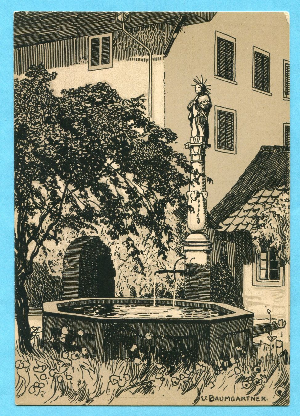 Cartoline postali: Monokarte Cham 1908 - Kloster Frauental bei Cham – Usato da Opfikon venduto da Prophila