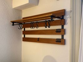 Mid-Century Vintage Wandgarderobe 1960 Design in Holz Metall