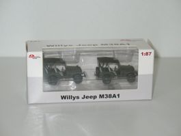 Schweizer Armee Willys Jeep M38A1 in HO von arwico 85.005105