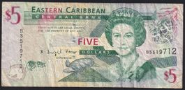 Eastern Caribbean Staates 5 Dollars 2008