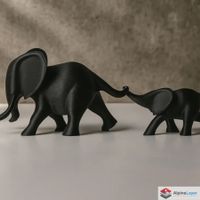 Elephant Duo Figurines – Minimalist Sculpture Set - 3D Print