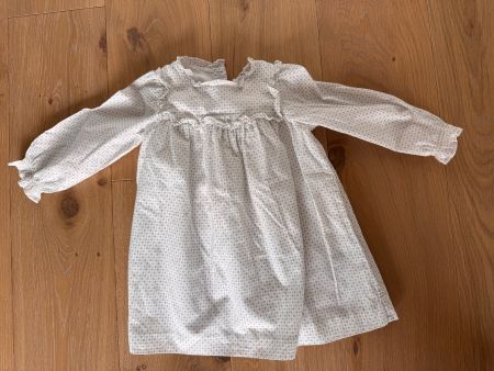 Weisses langsam Kleid mit Pünktchen, Bonpoit, 18M, 86