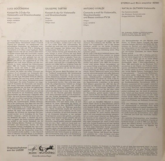 Schallplatten: Cellokonzerte (LP, Boccherini/Tartini/Vivaldi) – Gebraucht aus Grüningen von azulamarillo_vinyl 1