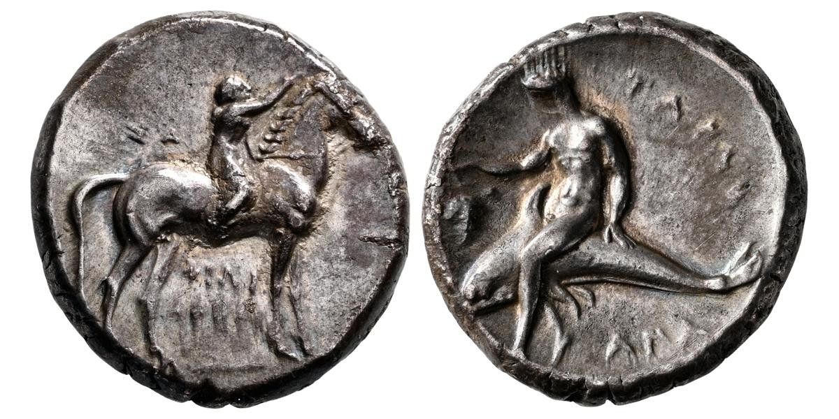 Alle Münzen: Calabria. TARENUM AR Nomos (Circa 280 BC) – Gebraucht aus La Sarraz von classicworldcoins