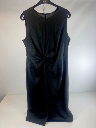 WINDSOR. Kleid Schurwolle Seide Drapierung Schwarz Gr. 42