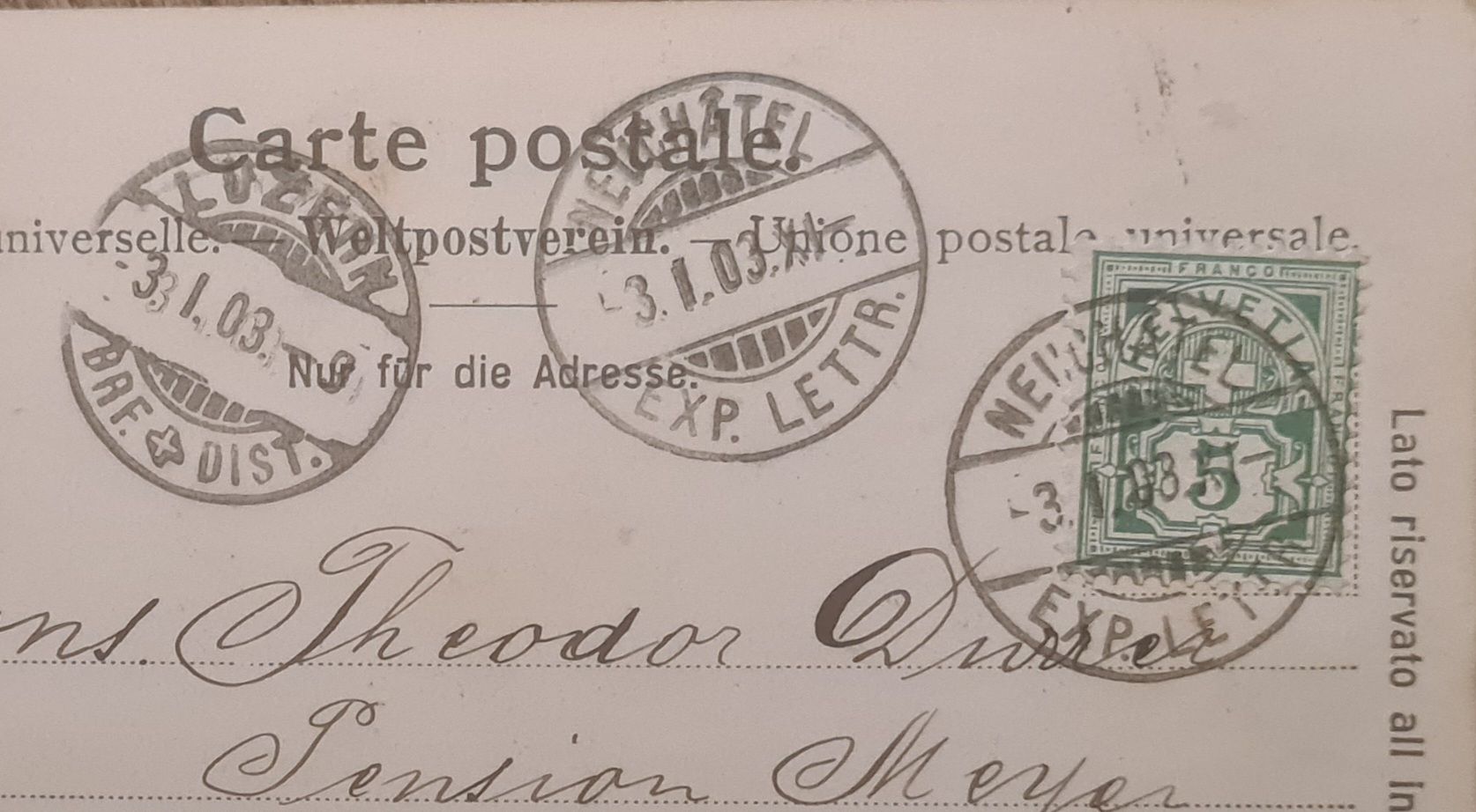 Cartoline postali: Neuchâtel, Rue des Beaux-Arts 1903 – Usato da Ebikon venduto da Donar50 1