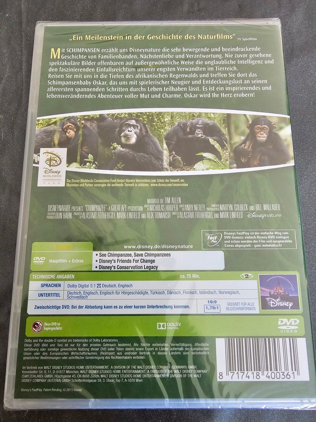 Tutti i DVDs: DVD - Disney Nature - Schimpansen (ORIGINALVERPACKT) – Usato da Biberist venduto da Foolio0 1