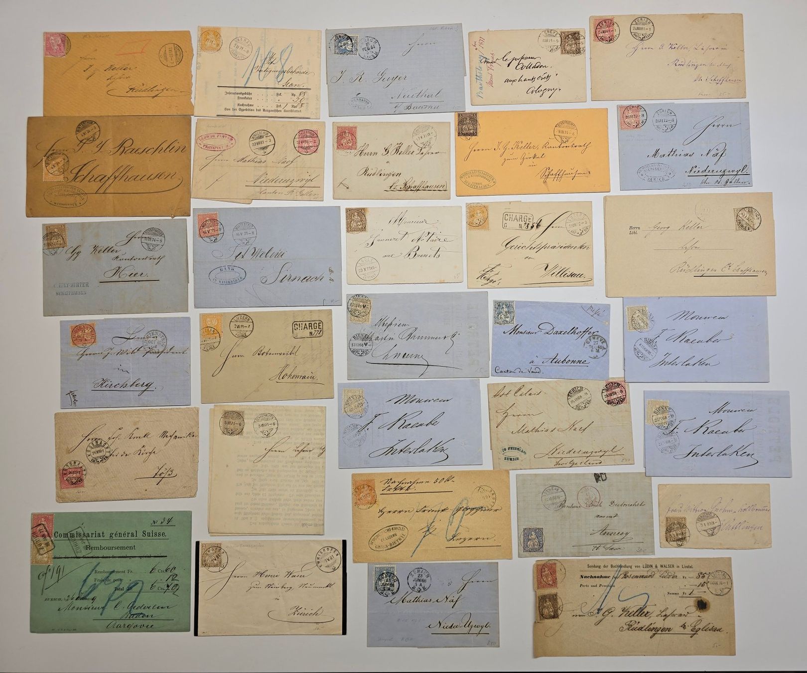 Alle Briefmarken: Sammlung mit über 100 alten Belegen – Gebraucht aus Heerbrugg von Swissphila