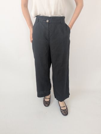 Damen Hose schwarz Grösse 42 Esprit, Leinen 