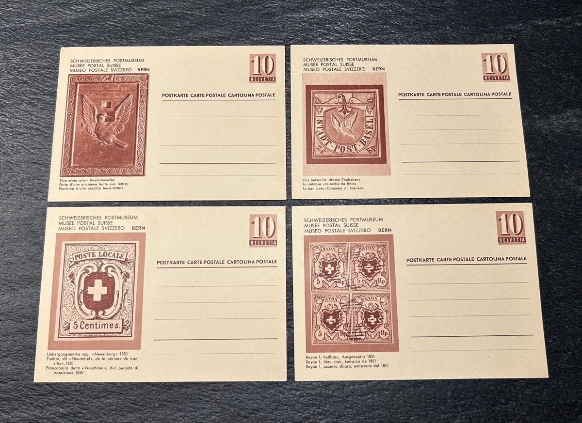 Ansichtskarten: Lot 4x Schweizerisches Postmuseum  – Gebraucht aus Vétroz von Laly63