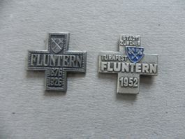 Medaille 2 Sport Abzeichen Brosche Fluntern ZH 1926 & 1952
