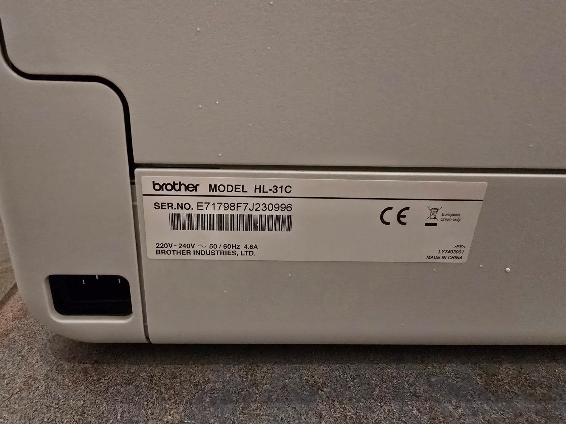 Brother Drucker: Brother HL-31C Laserdrucker - kein Strom – Gebraucht aus Wollerau von Holos 2