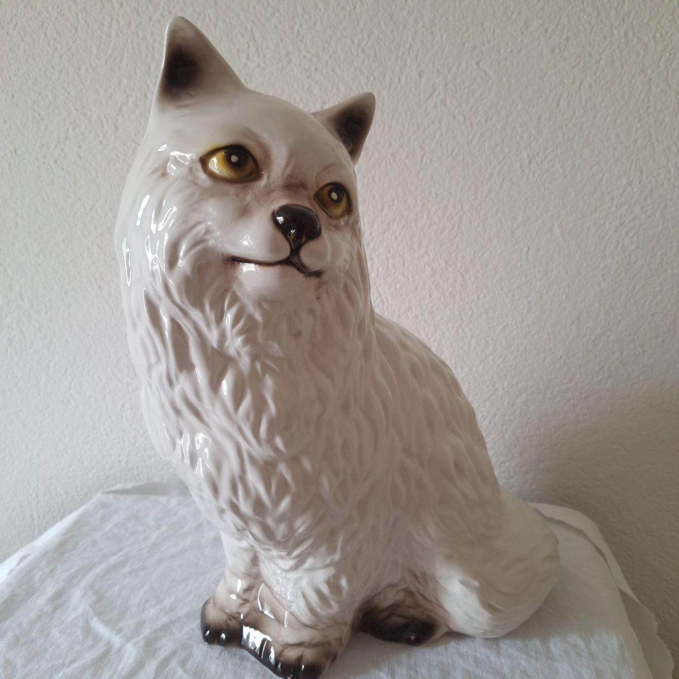 Skulpturen & Statuen: Vintage grosse Keramik Katze, weiss – Gebraucht aus Winterthur von Goldpipau 6