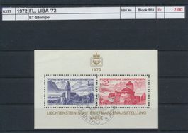 1972 Liechtenstein, "LIBA '72" - Block, ET - Stempel
