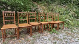 Stühle Massivholz 6er Set reparaturbedürftig
