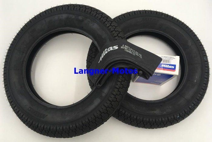 Winterreifen Set 3x 3.50-10 56L M+S - Für Vespa PX, Ape & Roller