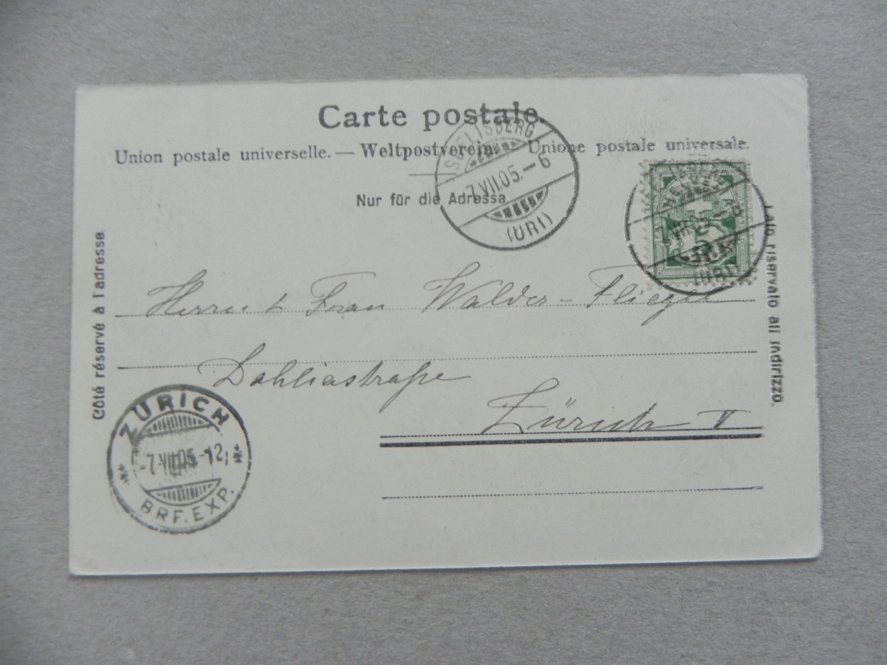 Ansichtskarten: Ansichtskarte Seelisberg Uri UR 1905 – Gebraucht aus Siebnen von krimsie 1
