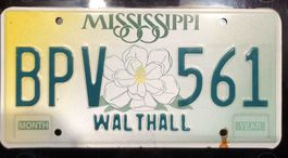Vintage Blechschild Autoschild Mississippi USA