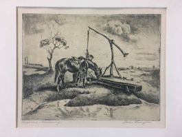 Original Radierung Julius F. - 43 x 39cm
