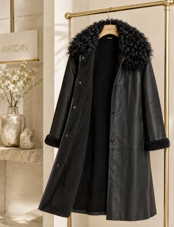 Marc Cain Nappaleder-Mantel braun – extrem weich & leicht –