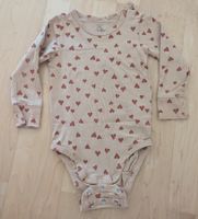 Lindex Baby Body, Herzen beige, Grösse 80