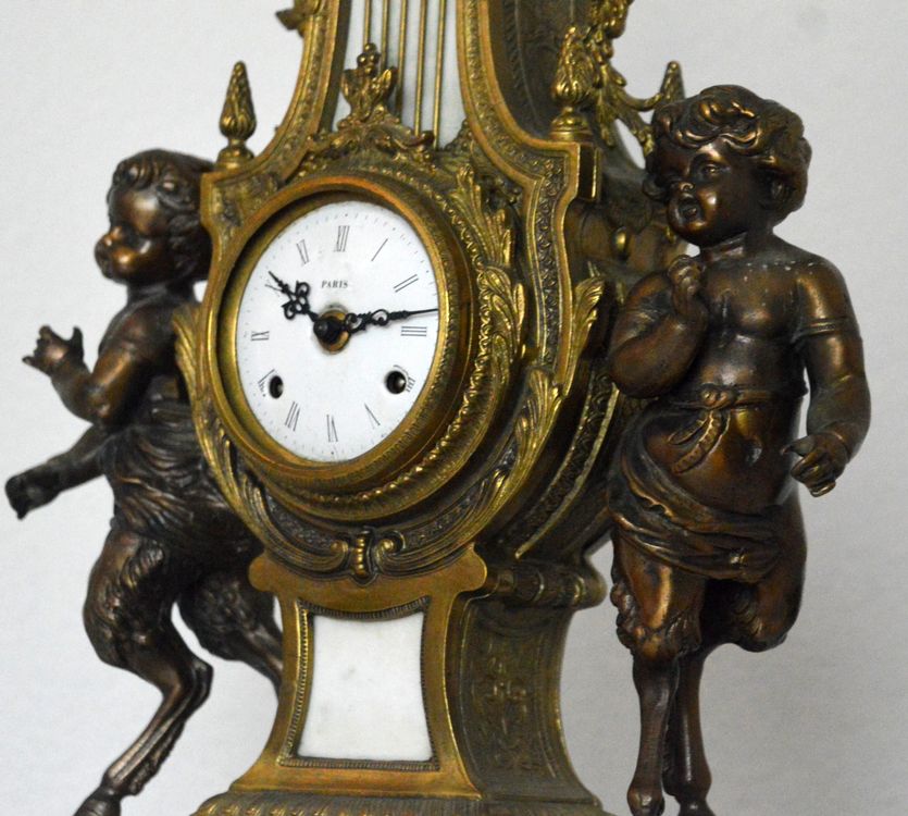 Horloge de Cheminée Regency Nu Femme Aphrodite Table Ancien
