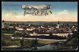 Radkersburg, Zeppelin fliegt ober den Or