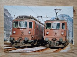 Foto BLS Lötschbergbahn, Re 4/4 185 und 190 in Domo, 2003