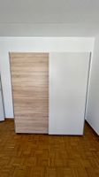 Schwebetürenschrank zwei Türen Holzoptik in Weiss