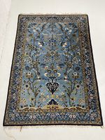 Perserteppich blau mit Blumenmuster ca 165x113 cm gebraucht
