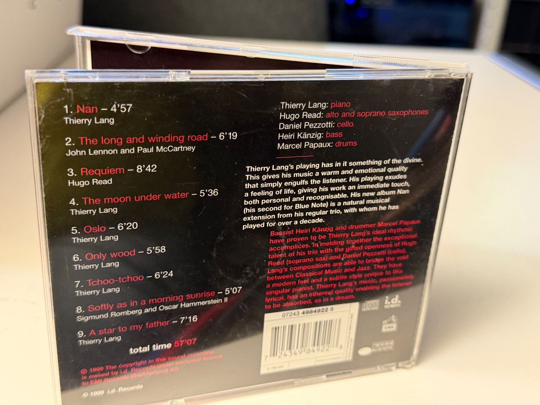 CD: Thierry Lang - Nan - SRA04A – Nuovo (secondo la descrizione) da Küsnacht ZH venduto da JazzRecords 1