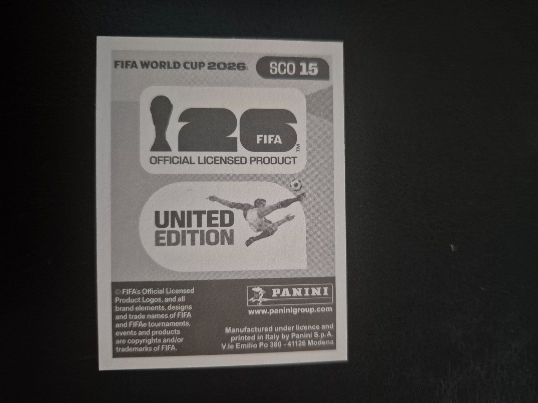 Panini Carte collezionabili: Panini WM 26 SCO 15 – Nuovo (secondo la descrizione) da Rorschacherberg venduto da AJ3108 1
