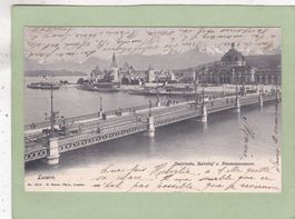 Luzern Seebrücke Bahnhof Friedensmuseum 1905
