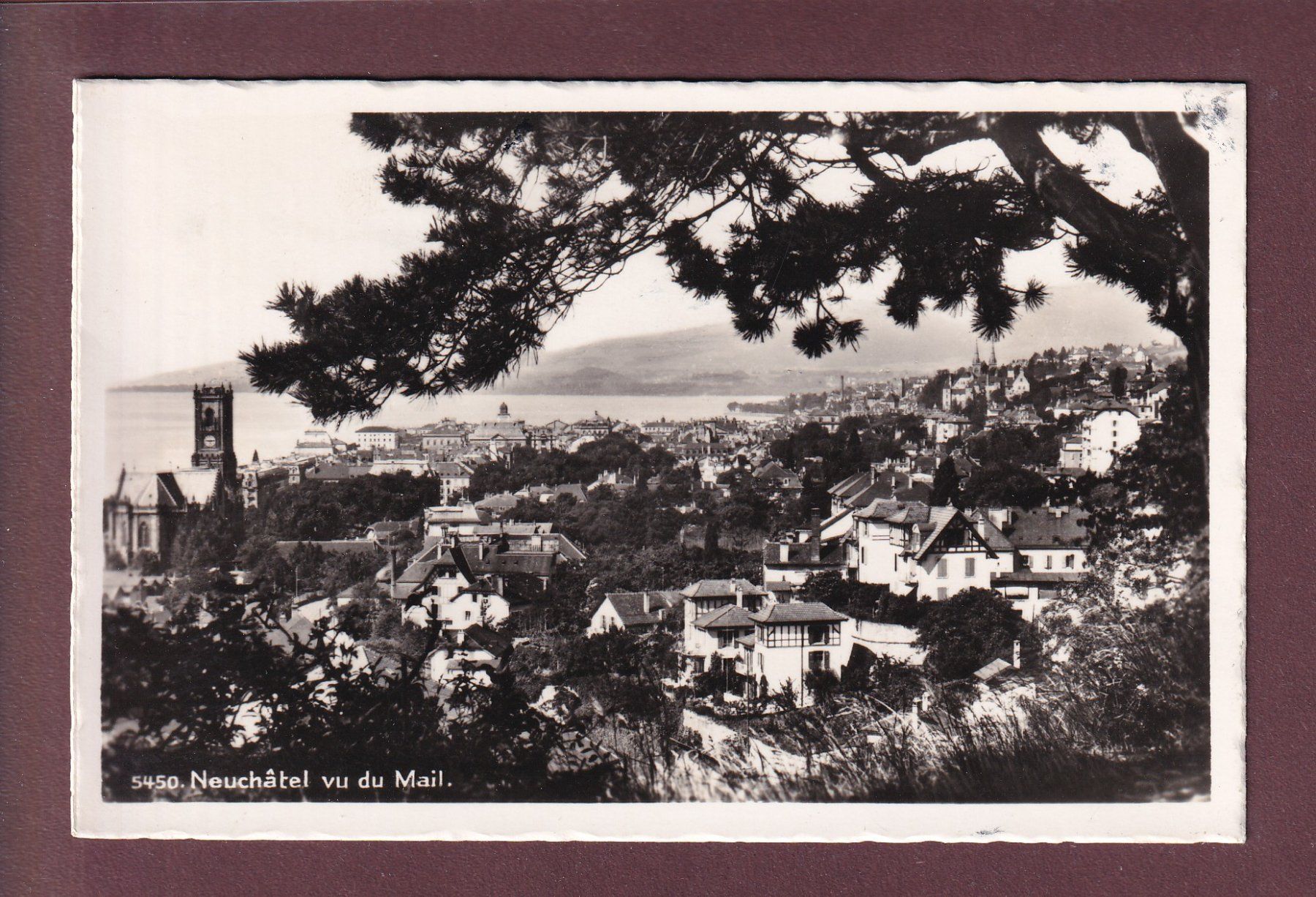 Ansichtskarten: NEUCHÂTEL vu du Mail - 1950 – Gebraucht aus Pully von nicecards