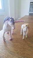 2 Schleich Einhörner (Stute/Fohlen) + 1 Einhorn v. Bullyland