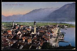 AK Ascona, Veduta del lungolago e del centro